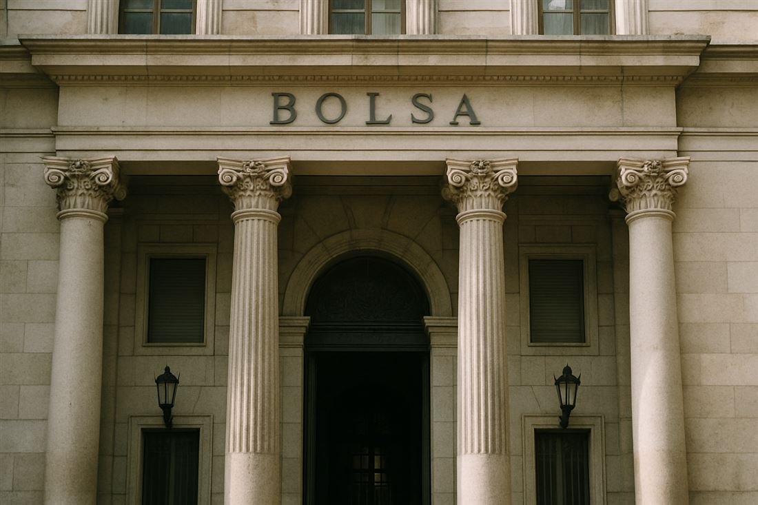 Fachada clásica de una bolsa de valores