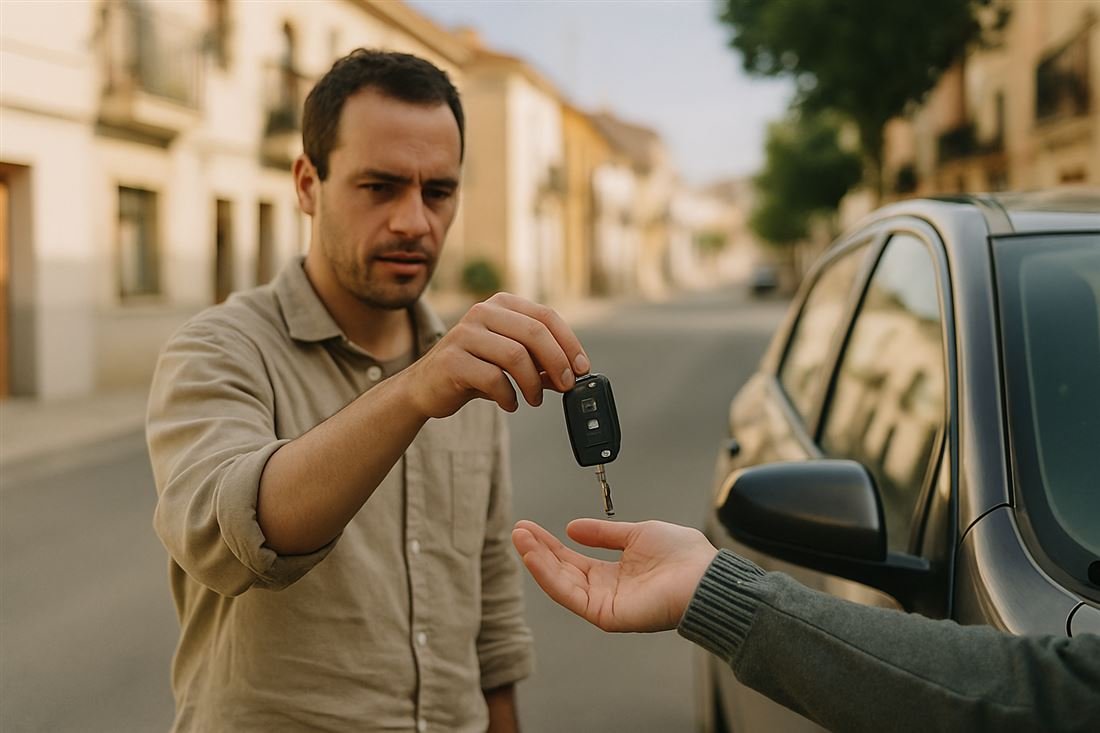 Entregando las llaves de un coche
