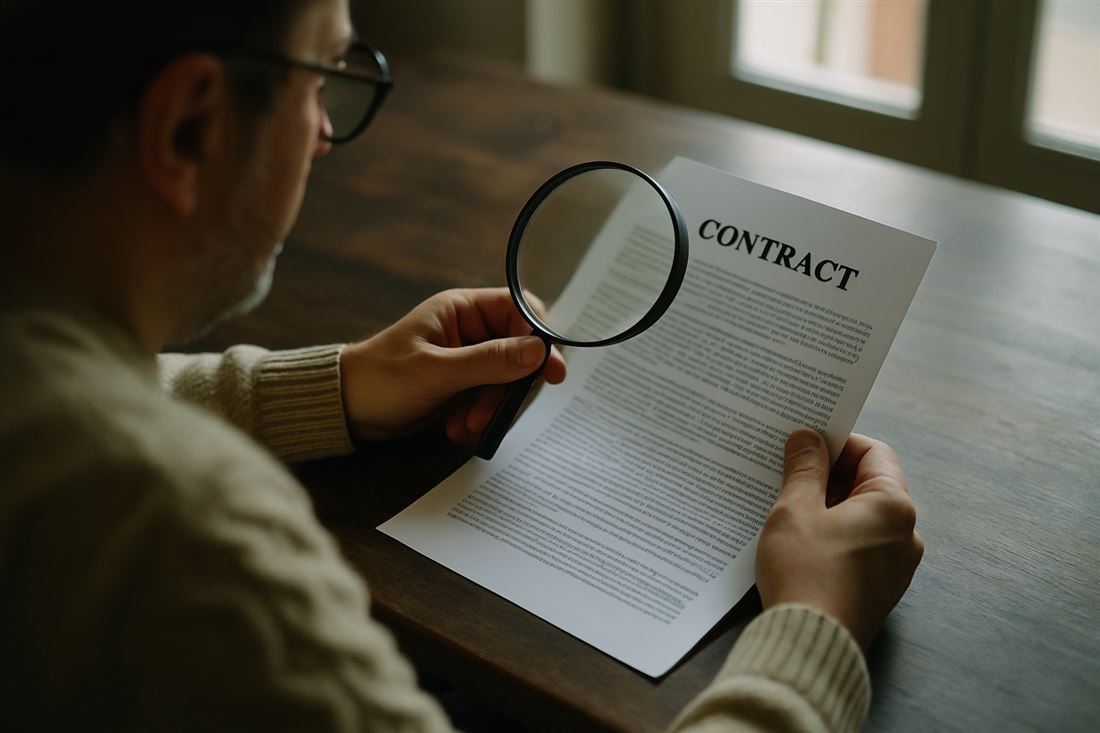 Leyendo la letra pequeña de un contrato